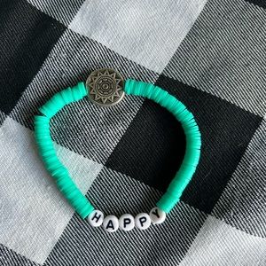 Letter bracelet- aqua